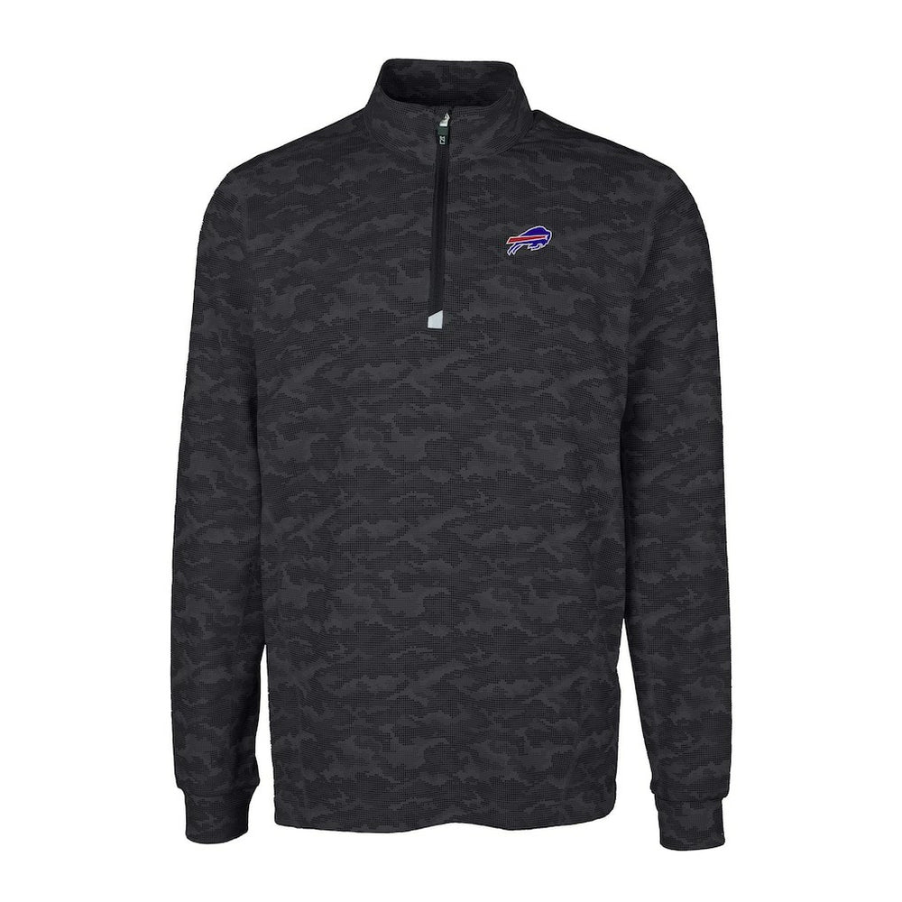 NFL Buffalo Bills Cutter & Buck Big & Tall Traverse Eco Camo Tri-Blend DryTec Quarter-Zip Jacket