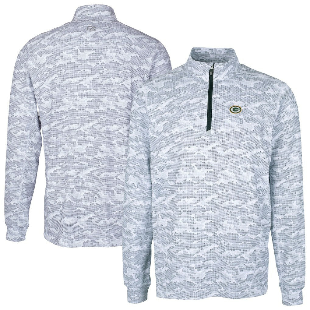 NFL Green Bay Packers Cutter & Buck Big & Tall Traverse Eco Camo Tri-Blend DryTec Quarter-Zip Jacket