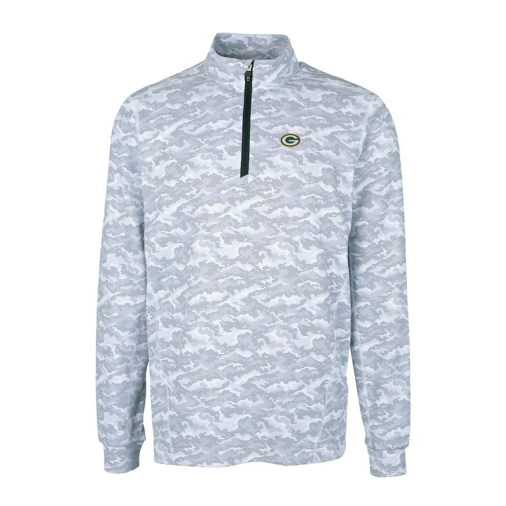 NFL Green Bay Packers Cutter & Buck Big & Tall Traverse Eco Camo Tri-Blend DryTec Quarter-Zip Jacket