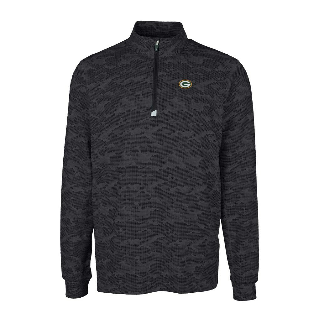 NFL Green Bay Packers Cutter & Buck Big & Tall Traverse Eco Camo Tri-Blend DryTec Quarter-Zip Jacket