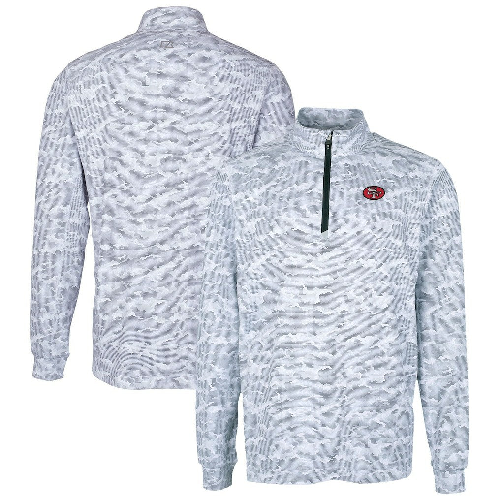 NFL San Francisco 49ers Cutter & Buck Big & Tall Traverse Eco Camo Tri-Blend DryTec Quarter-Zip Jacket