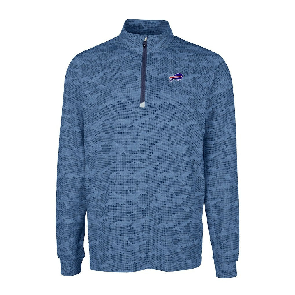 NFL Buffalo Bills Cutter & Buck Big & Tall Traverse Eco Camo Tri-Blend DryTec Quarter-Zip Jacket