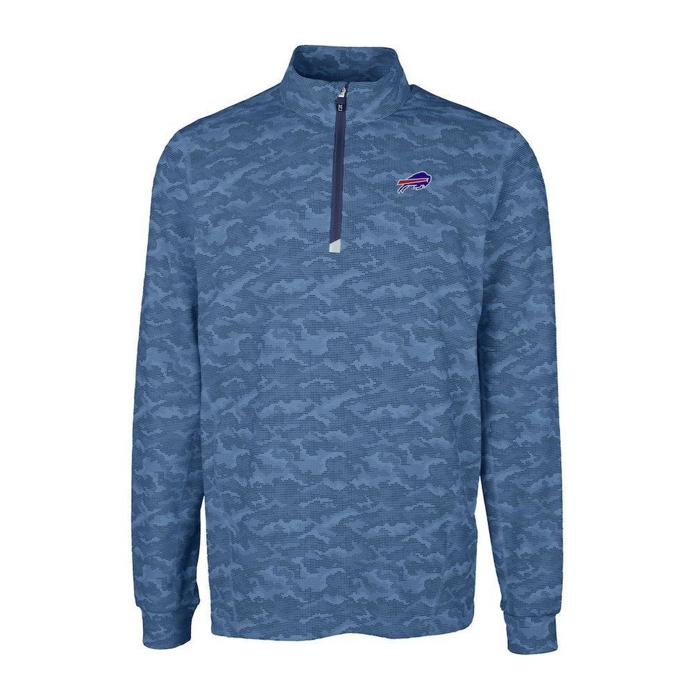 NFL Buffalo Bills Cutter & Buck Big & Tall Traverse Eco Camo Tri-Blend DryTec Quarter-Zip Jacket