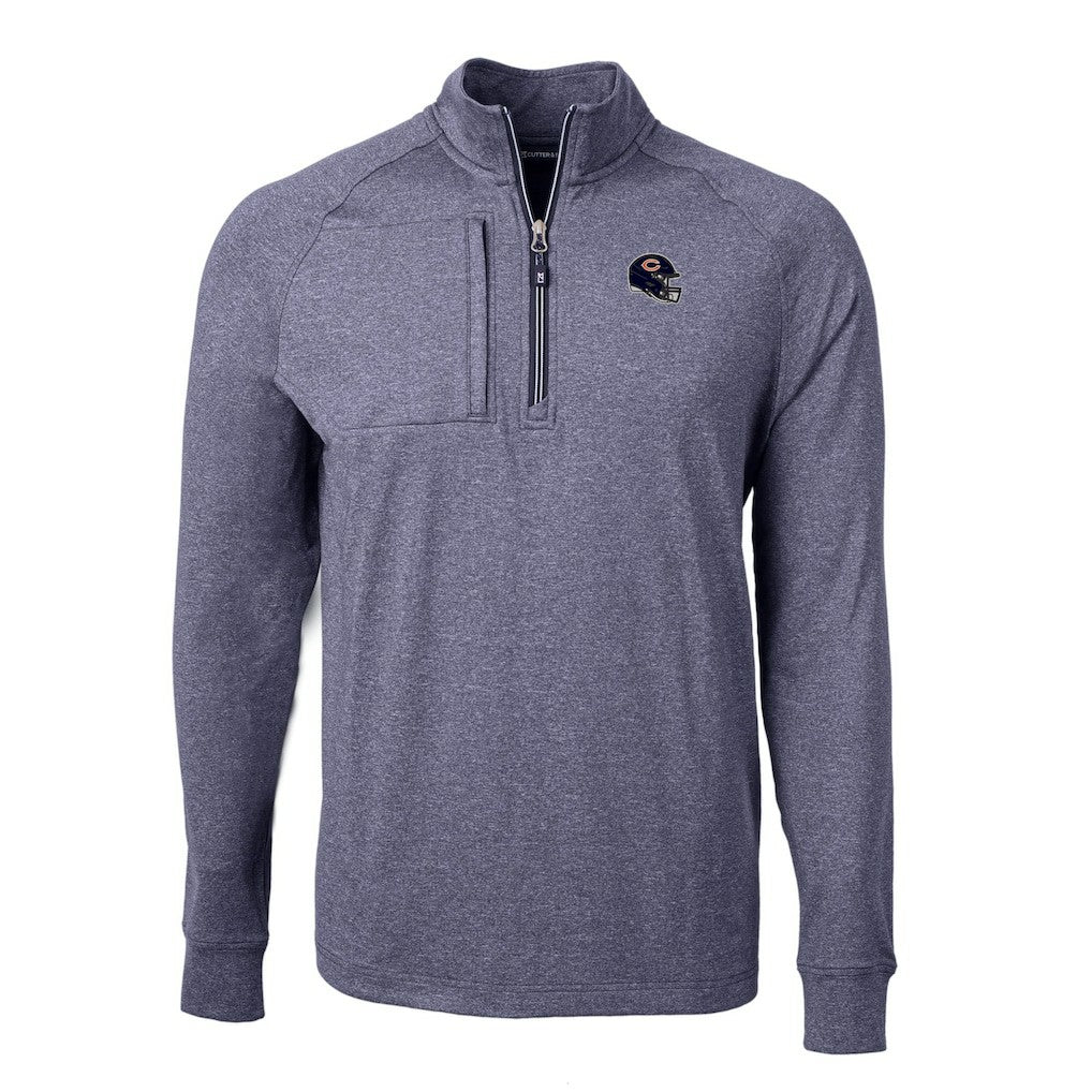 NFL Chicago Bears Cutter & Buck Big & Tall Adapt Eco Raglan Quarter-Zip Jacket