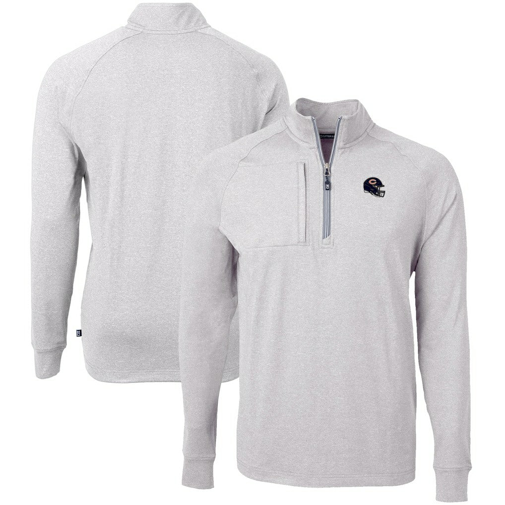NFL Chicago Bears Cutter & Buck Big & Tall Adapt Eco Raglan Quarter-Zip Jacket