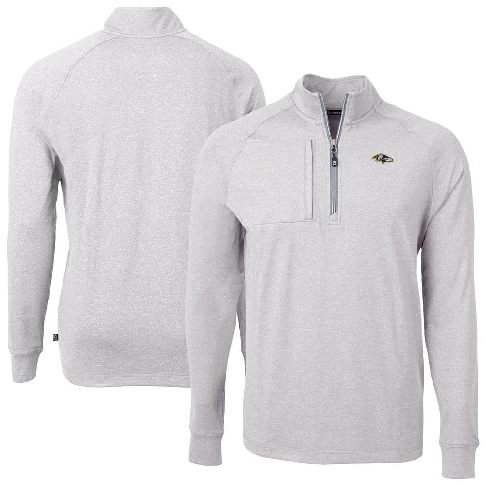 NFL Baltimore Ravens Cutter & Buck Big & Tall Adapt Eco Raglan Quarter-Zip Jacket