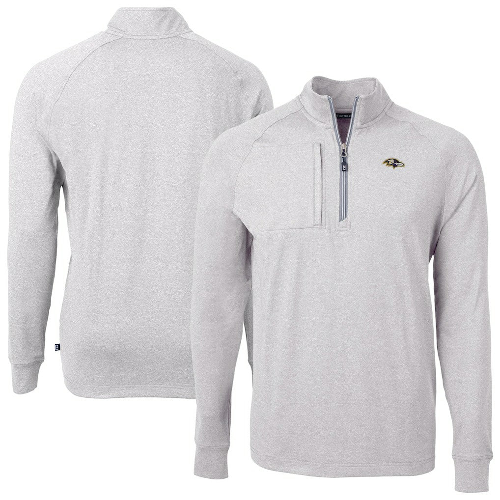 NFL Baltimore Ravens Cutter & Buck Big & Tall Adapt Eco Raglan Quarter-Zip Jacket