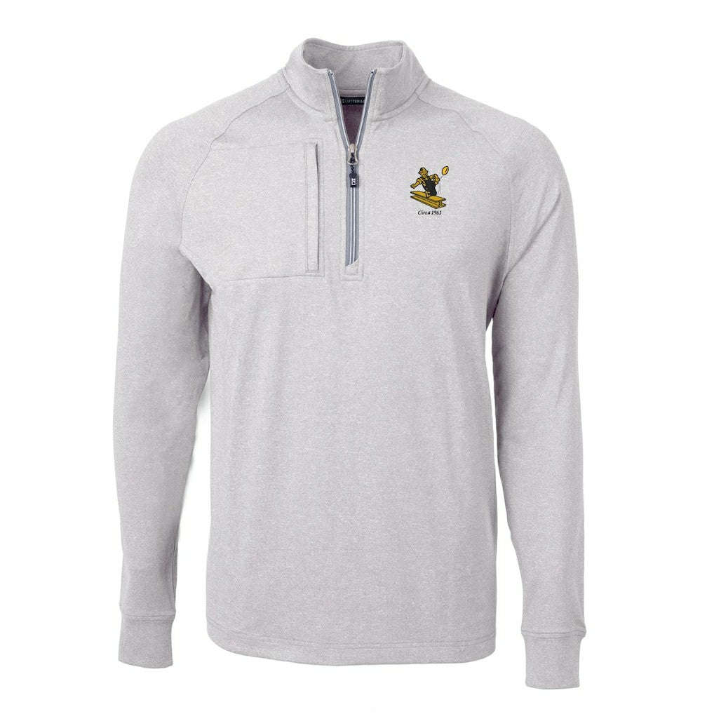 NFL Pittsburgh Steelers Cutter & Buck Big & Tall Adapt Eco Raglan Quarter-Zip Jacket