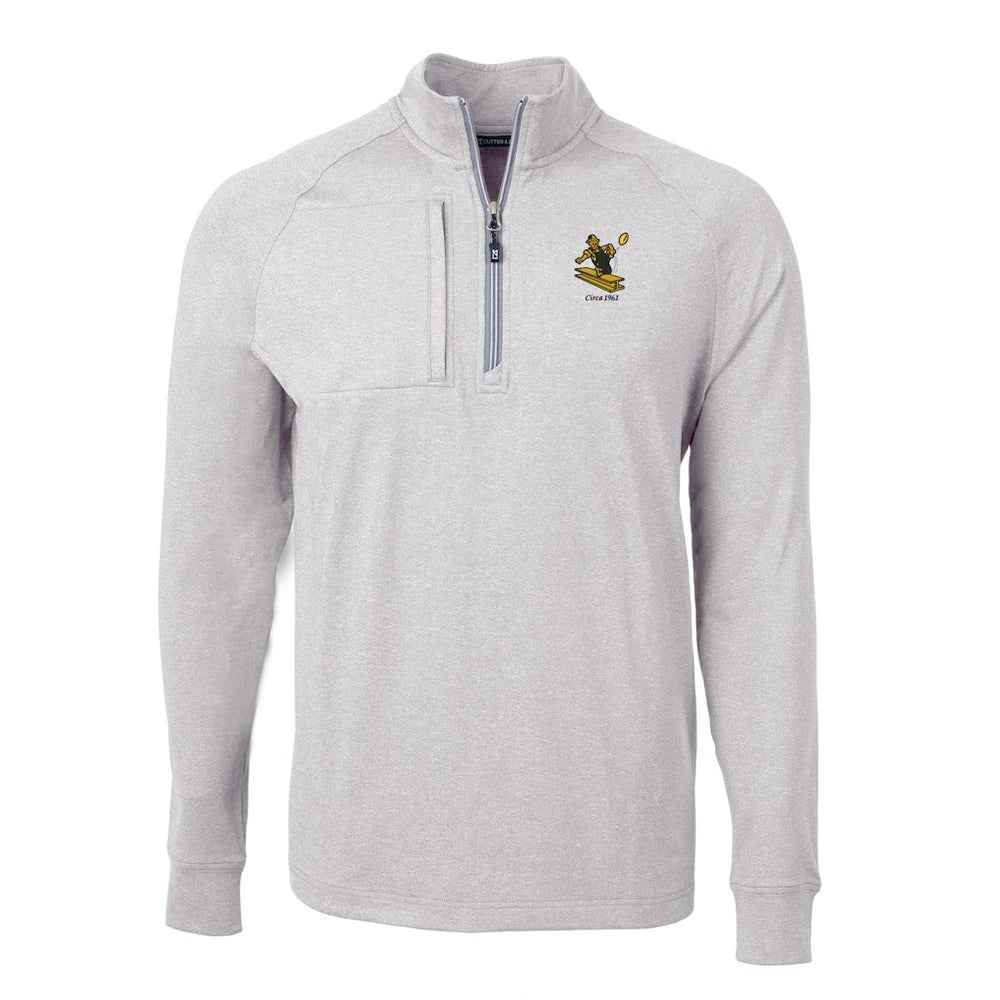NFL Pittsburgh Steelers Cutter & Buck Big & Tall Adapt Eco Raglan Quarter-Zip Jacket