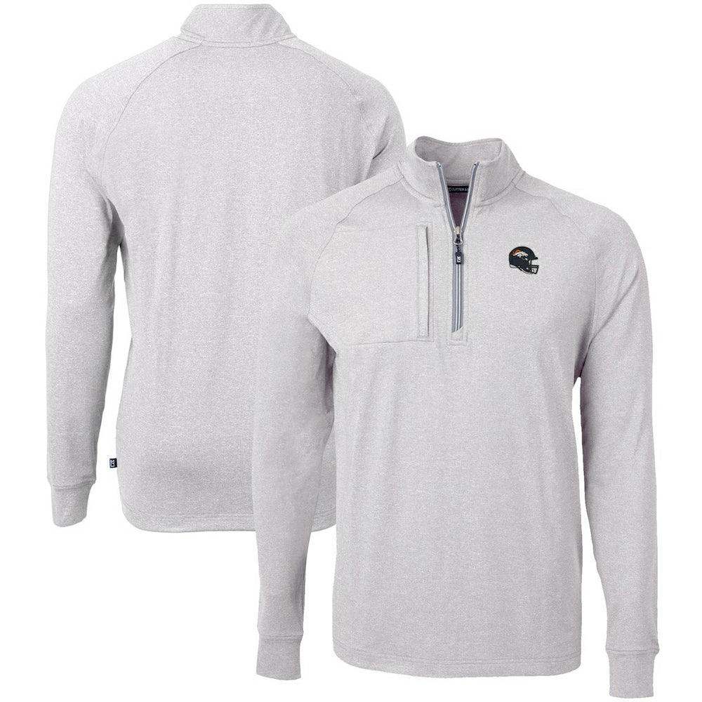 NFL Denver Broncos Cutter & Buck Big & Tall Adapt Eco Raglan Quarter-Zip Jacket