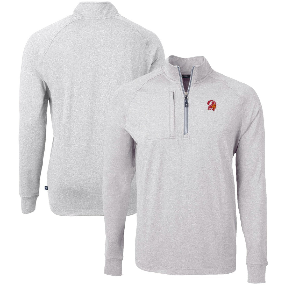 NFL Tampa Bay Buccaneers Cutter & Buck Big & Tall Adapt Eco Raglan Quarter-Zip Jacket