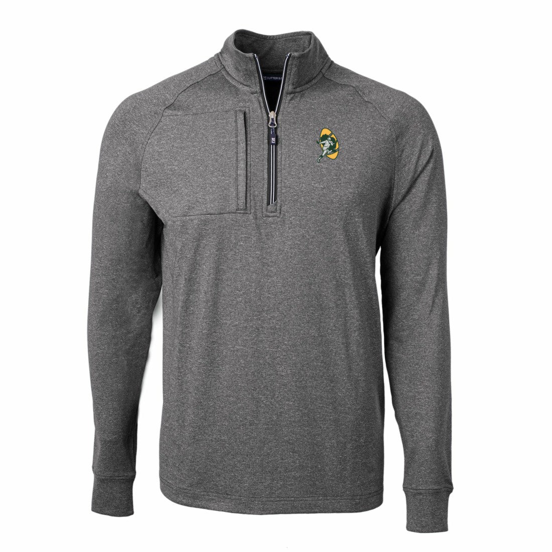 NFL Green Bay Packers Cutter & Buck Big & Tall Adapt Eco Raglan Quarter-Zip Jacket