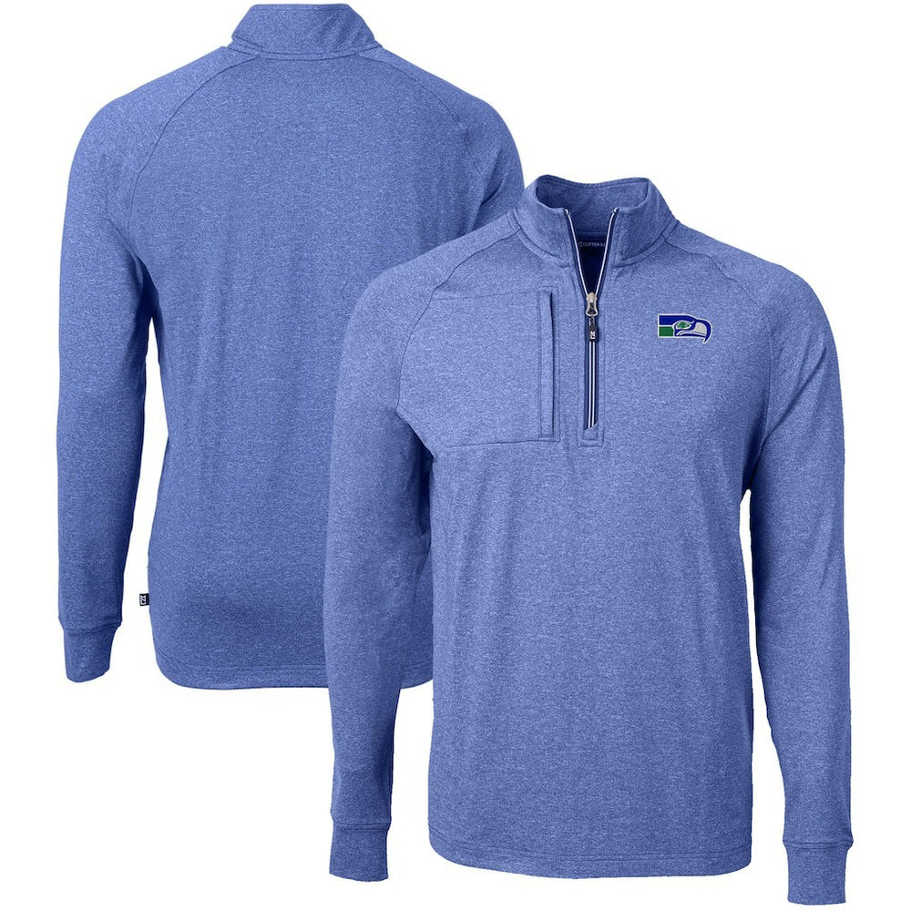 NFL Seattle Seahawks Cutter & Buck Big & Tall Adapt Eco Raglan Quarter-Zip Jacket