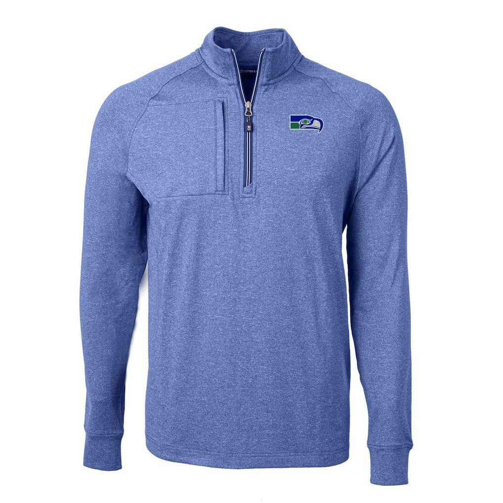 NFL Seattle Seahawks Cutter & Buck Big & Tall Adapt Eco Raglan Quarter-Zip Jacket