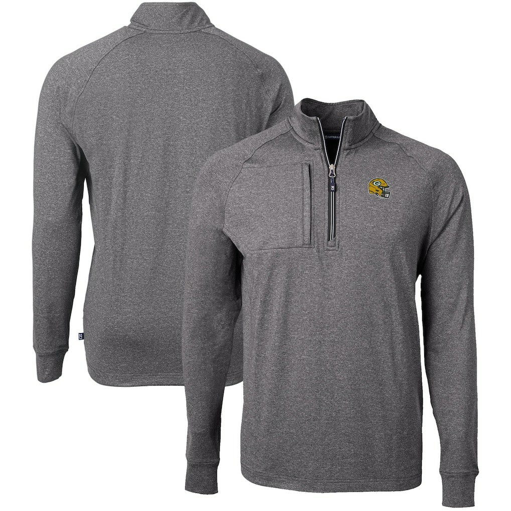 NFL Green Bay Packers Cutter & Buck Big & Tall Adapt Eco Raglan Quarter-Zip Jacket