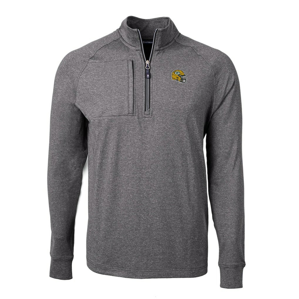 NFL Green Bay Packers Cutter & Buck Big & Tall Adapt Eco Raglan Quarter-Zip Jacket