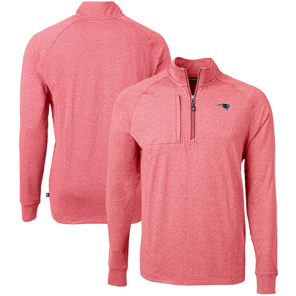 NFL New England Patriots Cutter & Buck Big & Tall Adapt Eco Raglan Quarter-Zip Jacket