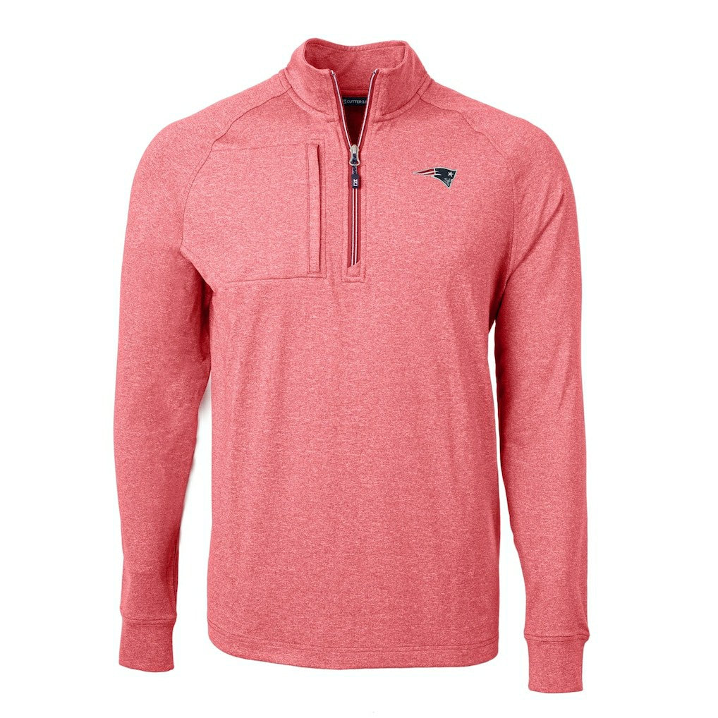 NFL New England Patriots Cutter & Buck Big & Tall Adapt Eco Raglan Quarter-Zip Jacket