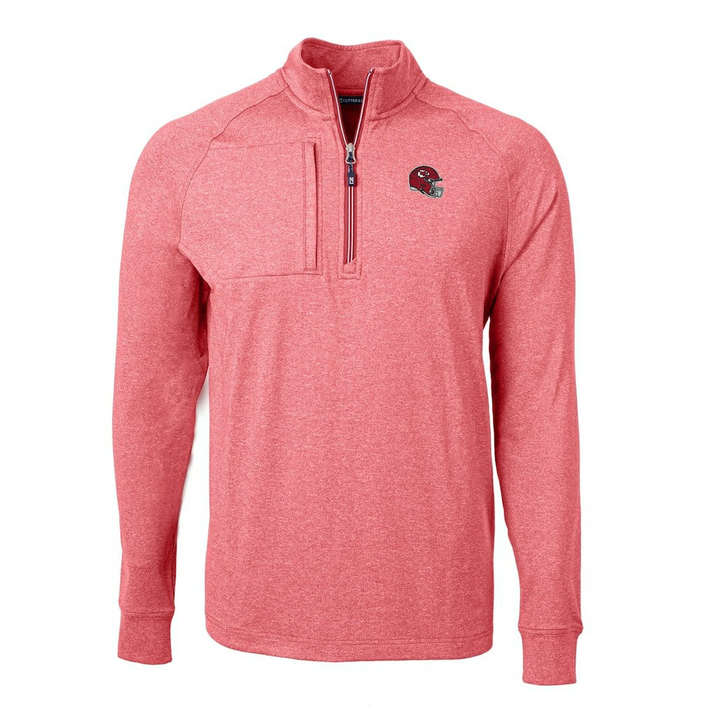 NFL Kansas City Chiefs Cutter & Buck Big & Tall Adapt Eco Raglan Quarter-Zip Jacket