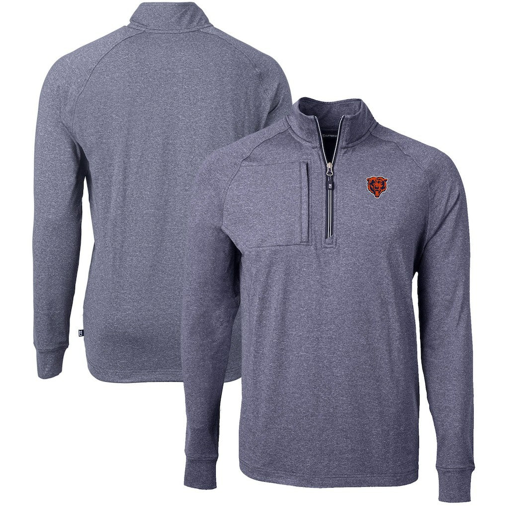 NFL Chicago Bears Cutter & Buck Big & Tall Adapt Eco Raglan Quarter-Zip Jacket