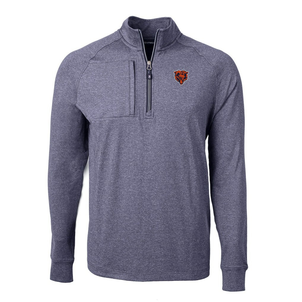 NFL Chicago Bears Cutter & Buck Big & Tall Adapt Eco Raglan Quarter-Zip Jacket