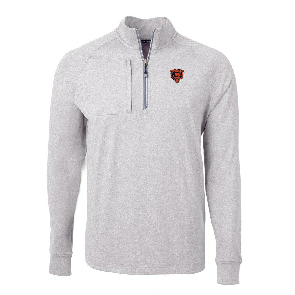 NFL Chicago Bears Cutter & Buck Big & Tall Adapt Eco Raglan Quarter-Zip Jacket