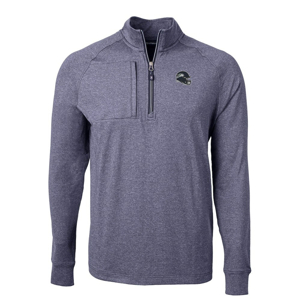 NFL Seattle Seahawks Cutter & Buck Big & Tall Adapt Eco Raglan Quarter-Zip Jacket