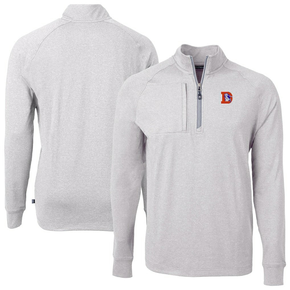 NFL Denver Broncos Cutter & Buck Big & Tall Adapt Eco Raglan Quarter-Zip Jacket