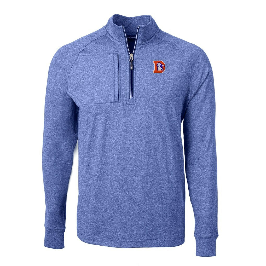 NFL Denver Broncos Cutter & Buck Big & Tall Adapt Eco Raglan Quarter-Zip Jacket