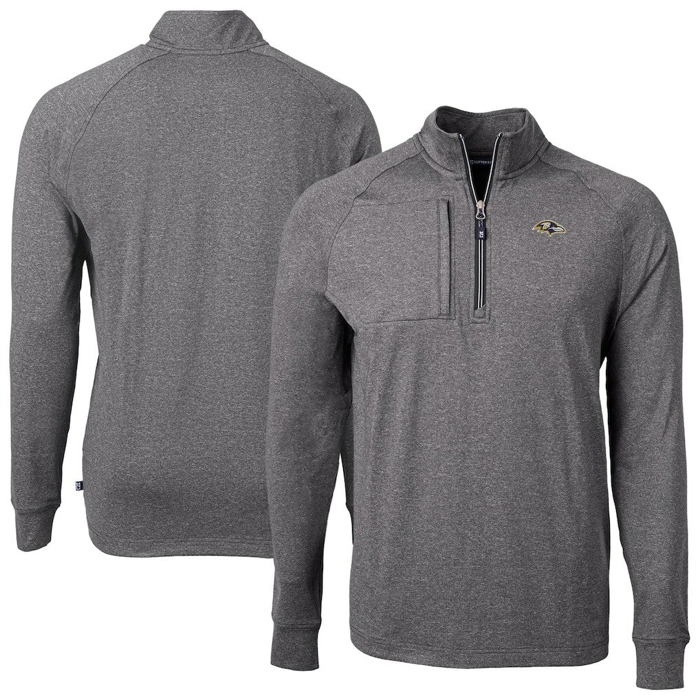 NFL Baltimore Ravens Cutter & Buck Big & Tall Adapt Eco Raglan Quarter-Zip Jacket