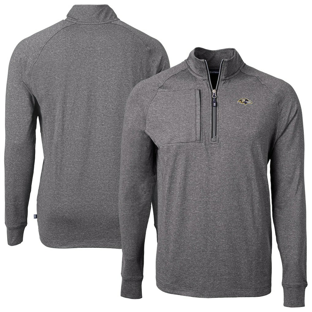 NFL Baltimore Ravens Cutter & Buck Big & Tall Adapt Eco Raglan Quarter-Zip Jacket