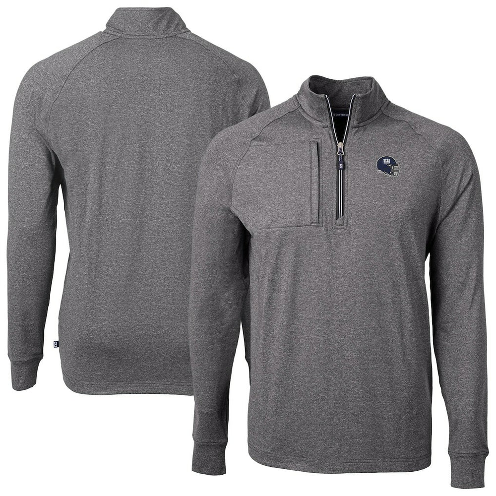 NFL New York Giants Cutter & Buck Big & Tall Adapt Eco Raglan Quarter-Zip Jacket