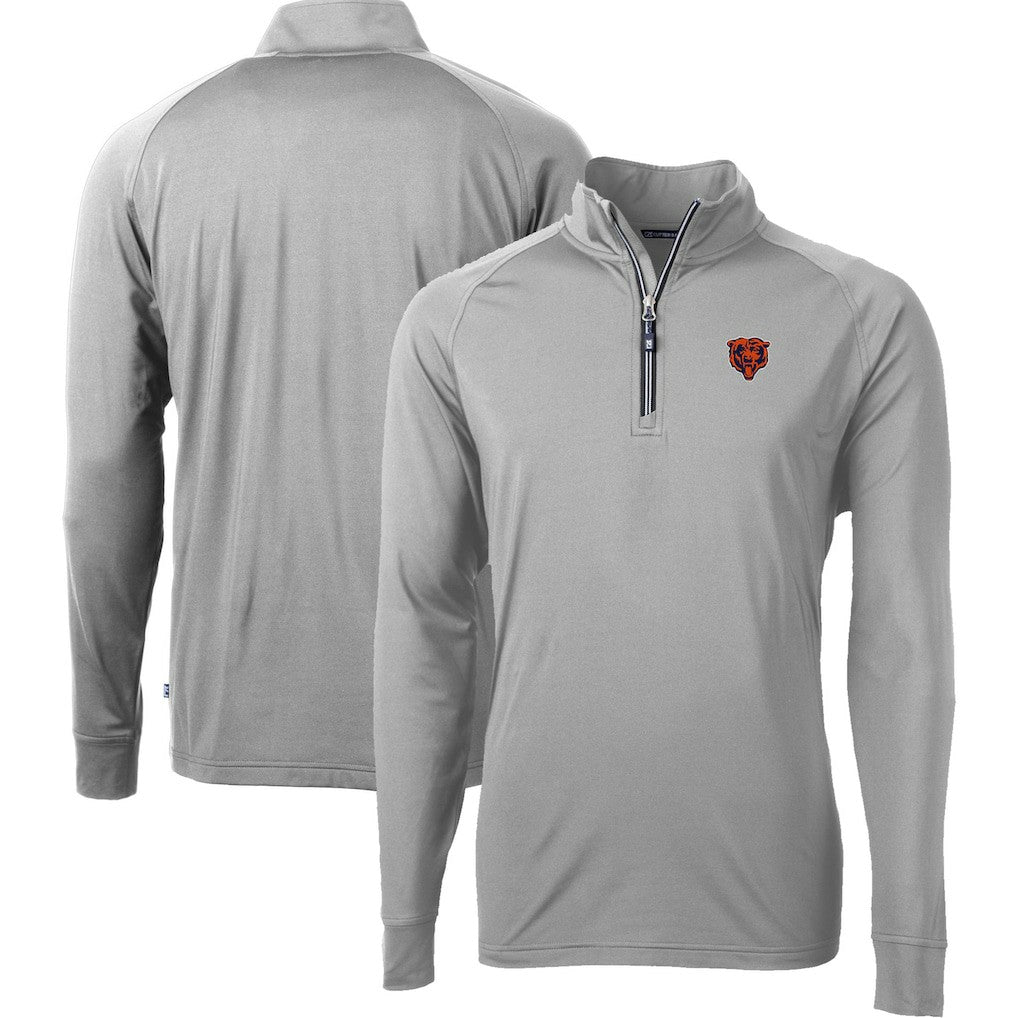 NFL Chicago Bears Cutter & Buck Big & Tall Adapt Eco DryTec Raglan Quarter-Zip Jacket