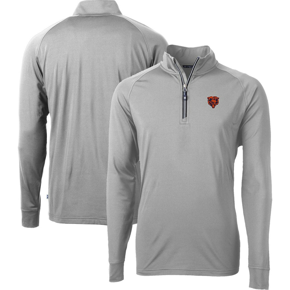 NFL Chicago Bears Cutter & Buck Big & Tall Adapt Eco DryTec Raglan Quarter-Zip Jacket