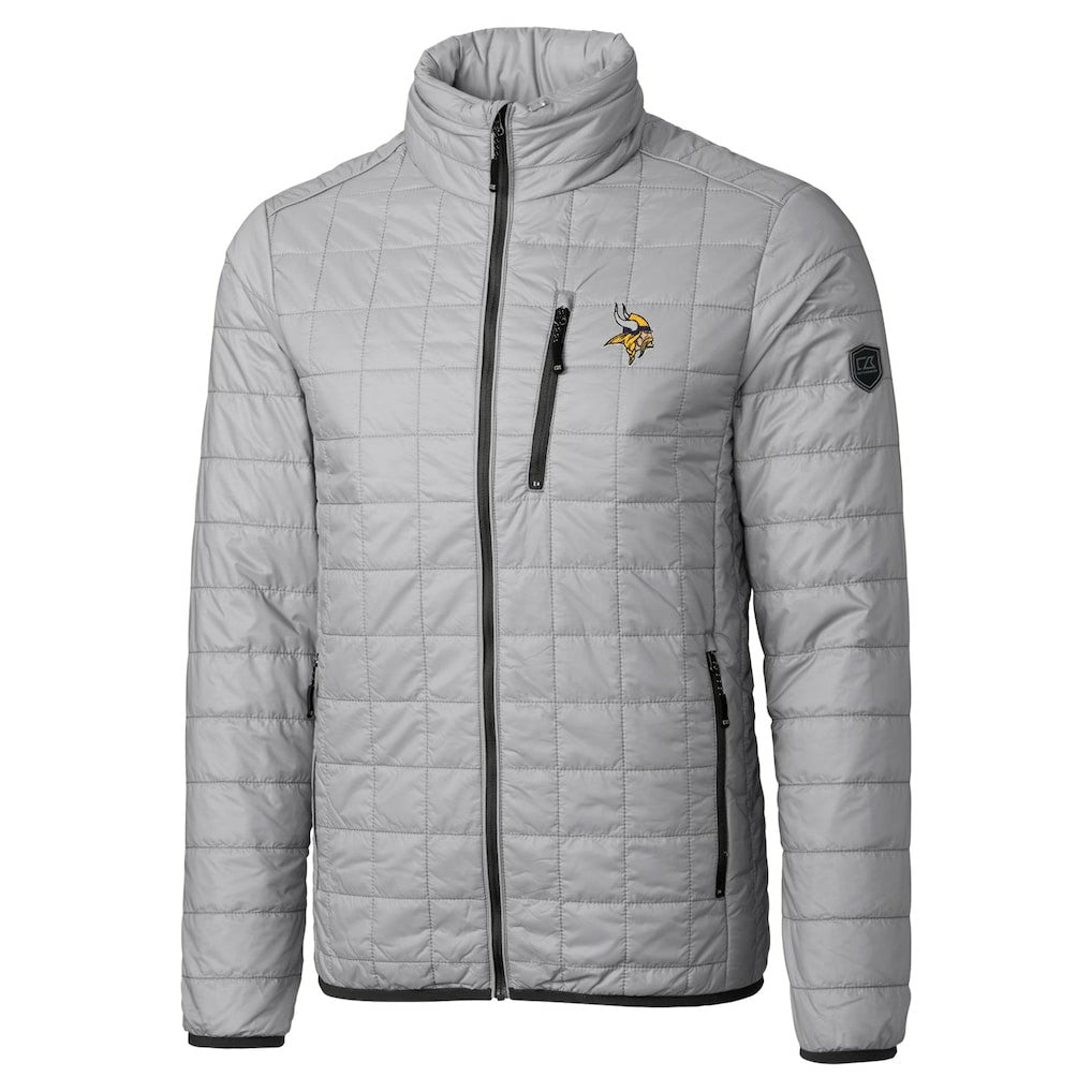 NFL Minnesota Vikings Cutter & Buck Big & Tall Rainier PrimaLoft Eco Insulated Full-Zip Hoodie Puffer Jacket