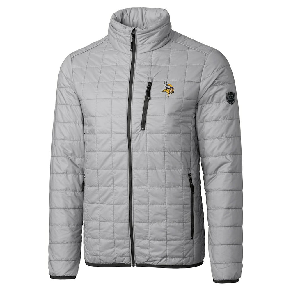 NFL Minnesota Vikings Cutter & Buck Big & Tall Rainier PrimaLoft Eco Insulated Full-Zip Hoodie Puffer Jacket