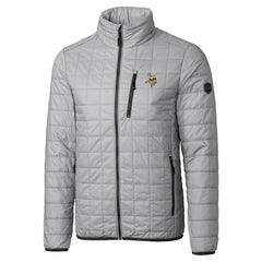 NFL Minnesota Vikings Cutter & Buck Big & Tall Rainier PrimaLoft Eco Insulated Full-Zip Hoodie Puffer Jacket