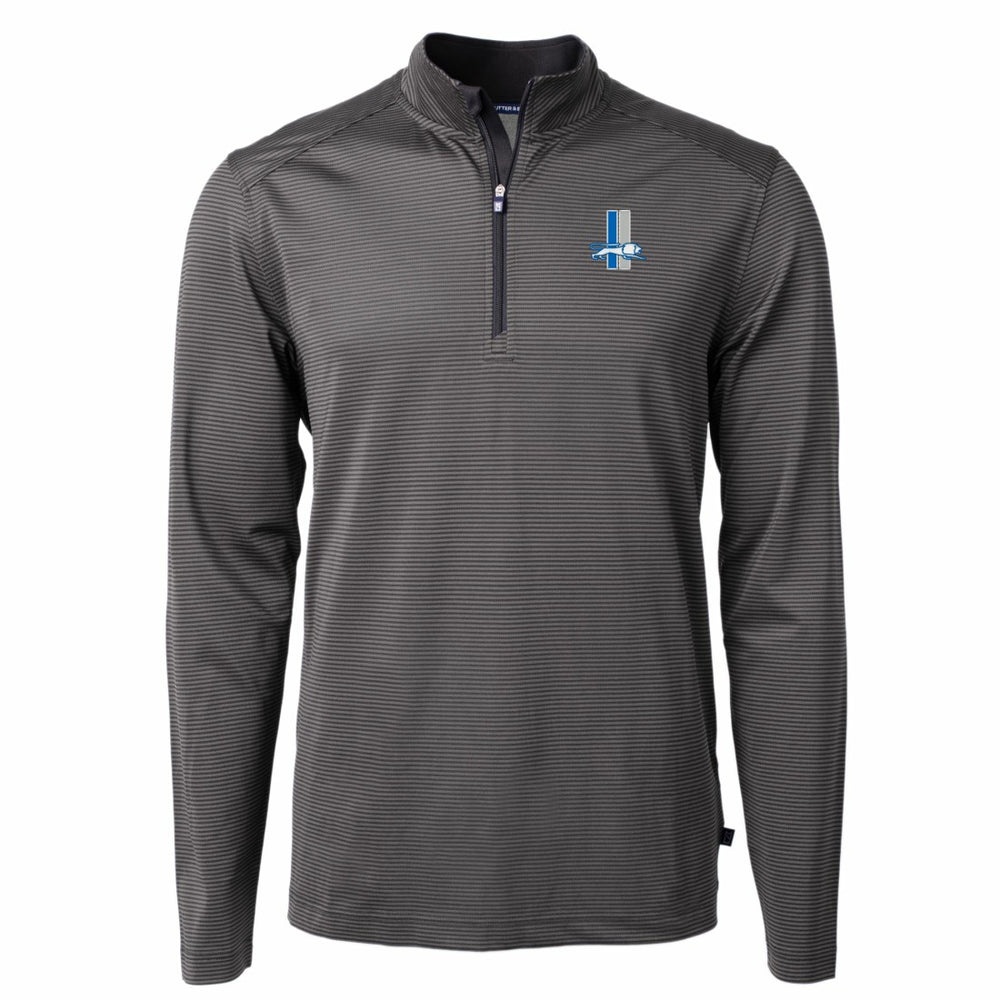 NFL Detroit Lions Cutter & Buck Big & Tall Virtue Eco Pique Micro Stripe Tri-Blend Quarter-Zip Jacket