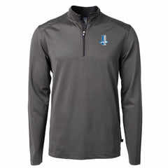 NFL Detroit Lions Cutter & Buck Big & Tall Virtue Eco Pique Micro Stripe Tri-Blend Quarter-Zip Jacket