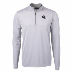 NFL Denver Broncos Cutter & Buck Big & Tall Virtue Eco Pique Micro Stripe Tri-Blend Quarter-Zip Jacket