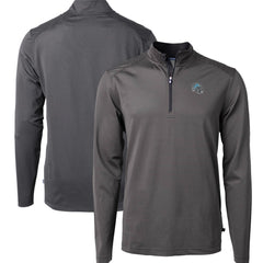 NFL Detroit Lions Cutter & Buck Big & Tall Virtue Eco Pique Micro Stripe Tri-Blend Quarter-Zip Jacket