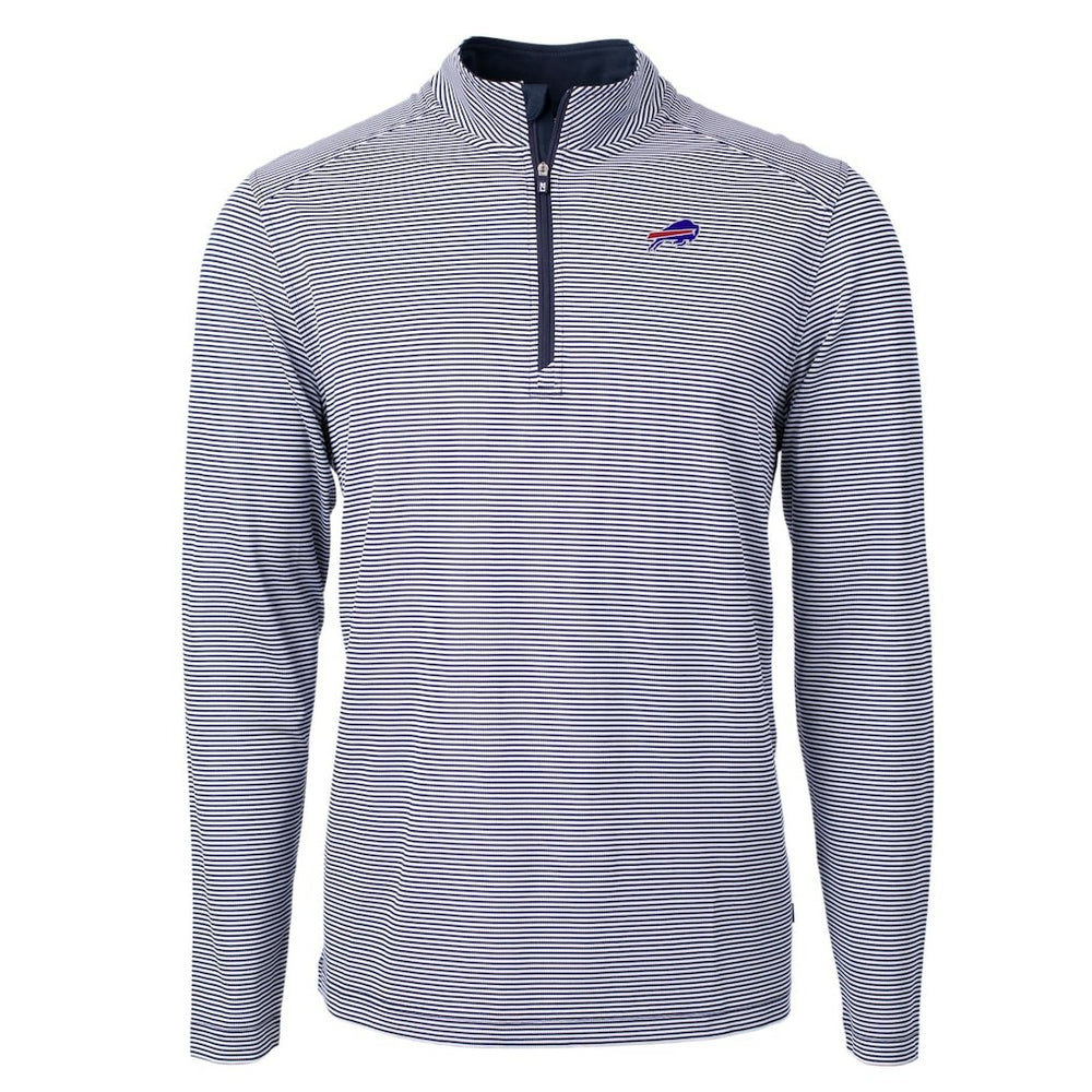 NFL Buffalo Bills Cutter & Buck Big & Tall Virtue Eco Pique Micro Stripe Tri-Blend Quarter-Zip Jacket