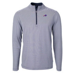 NFL Buffalo Bills Cutter & Buck Big & Tall Virtue Eco Pique Micro Stripe Tri-Blend Quarter-Zip Jacket