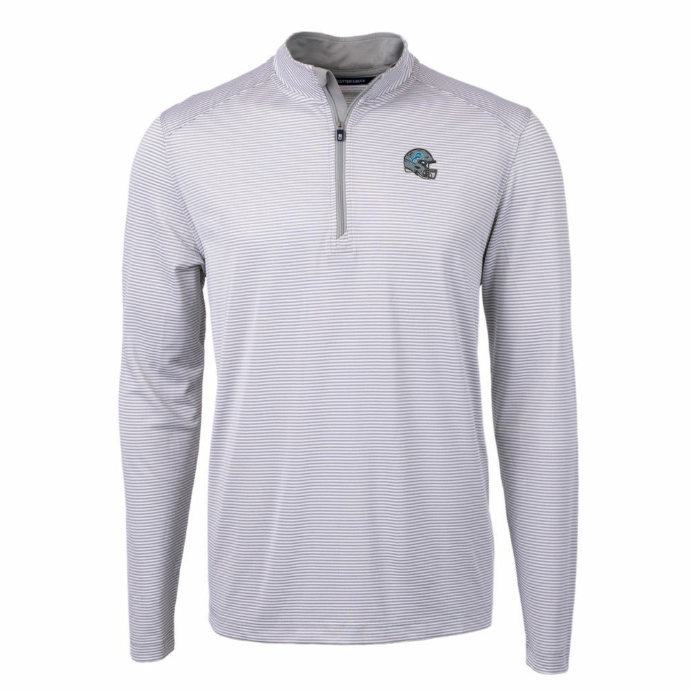 NFL Detroit Lions Cutter & Buck Big & Tall Virtue Eco Pique Micro Stripe Tri-Blend Quarter-Zip Jacket