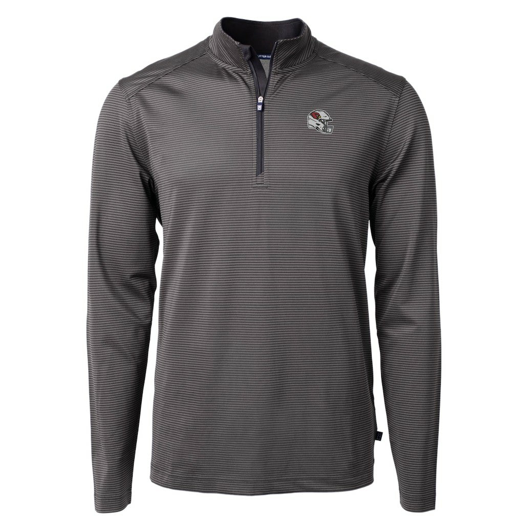 NFL Arizona Cardinals Cutter & Buck Big & Tall Virtue Eco Pique Micro Stripe Tri-Blend Quarter-Zip Jacket