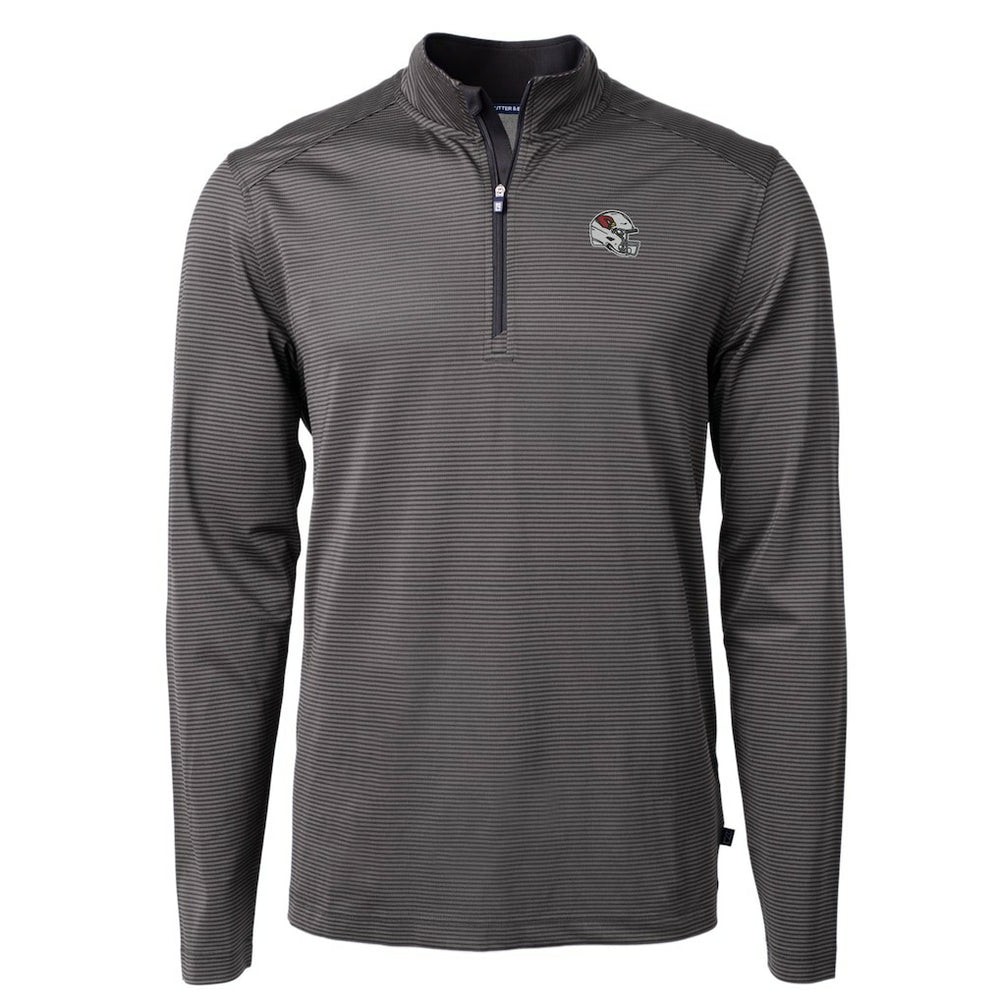 NFL Arizona Cardinals Cutter & Buck Big & Tall Virtue Eco Pique Micro Stripe Tri-Blend Quarter-Zip Jacket
