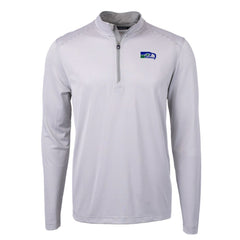 NFL Seattle Seahawks Cutter & Buck Big & Tall Virtue Eco Pique Micro Stripe Tri-Blend Quarter-Zip Jacket