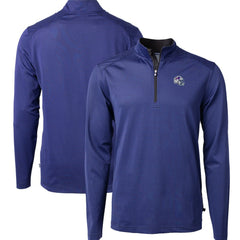 NFL Buffalo Bills Cutter & Buck Big & Tall Virtue Eco Pique Micro Stripe Tri-Blend Quarter-Zip Jacket