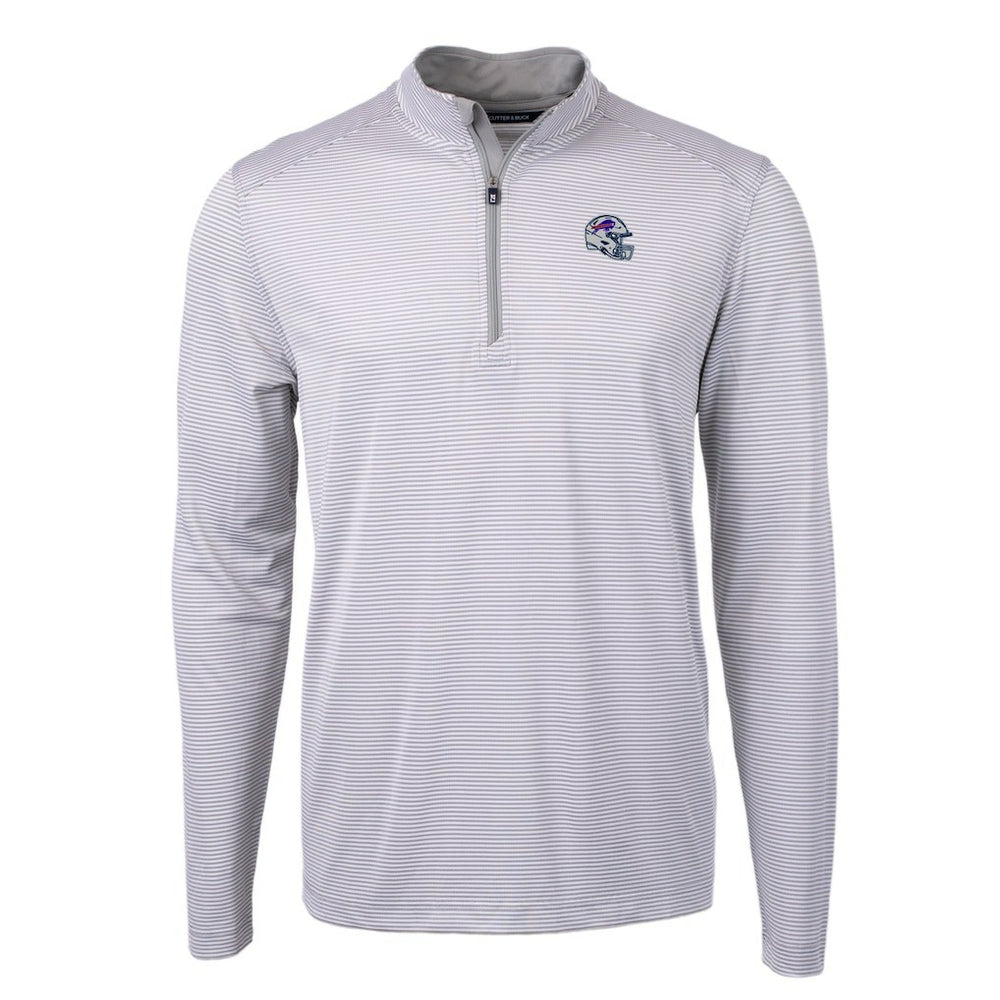 NFL Buffalo Bills Cutter & Buck Big & Tall Virtue Eco Pique Micro Stripe Tri-Blend Quarter-Zip Jacket