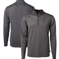 NFL Minnesota Vikings Cutter & Buck Big & Tall Virtue Eco Pique Micro Stripe Tri-Blend Quarter-Zip Jacket